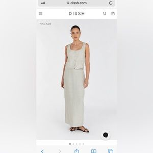 ROBERTS NATURAL LINEN MIDI SKIRT